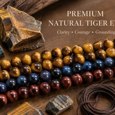Premium Natural Tiger Eye Loose Beads for DIY Mala