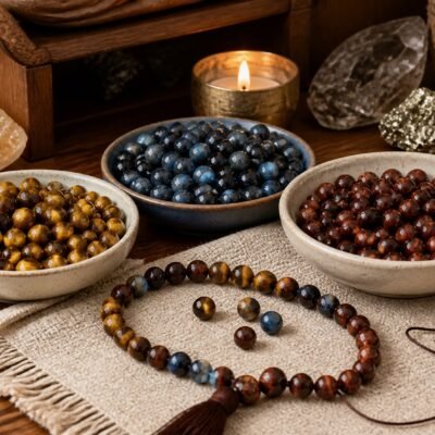 Premium Natural Tiger Eye Loose Beads for DIY Mala