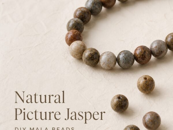 premium-picture-jasper-loose-beads-diy-mala-text-main Premium Natural Picture Jasper Loose Beads for DIY Mala