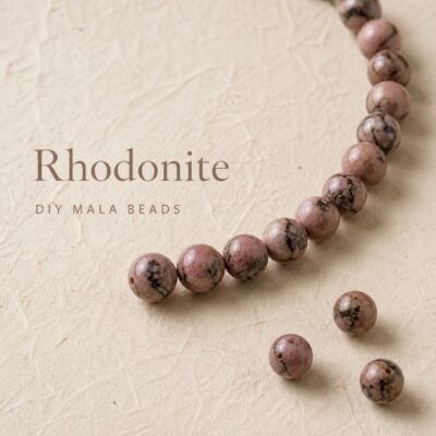 Premium Rhodonite Loose Beads for DIY Mala