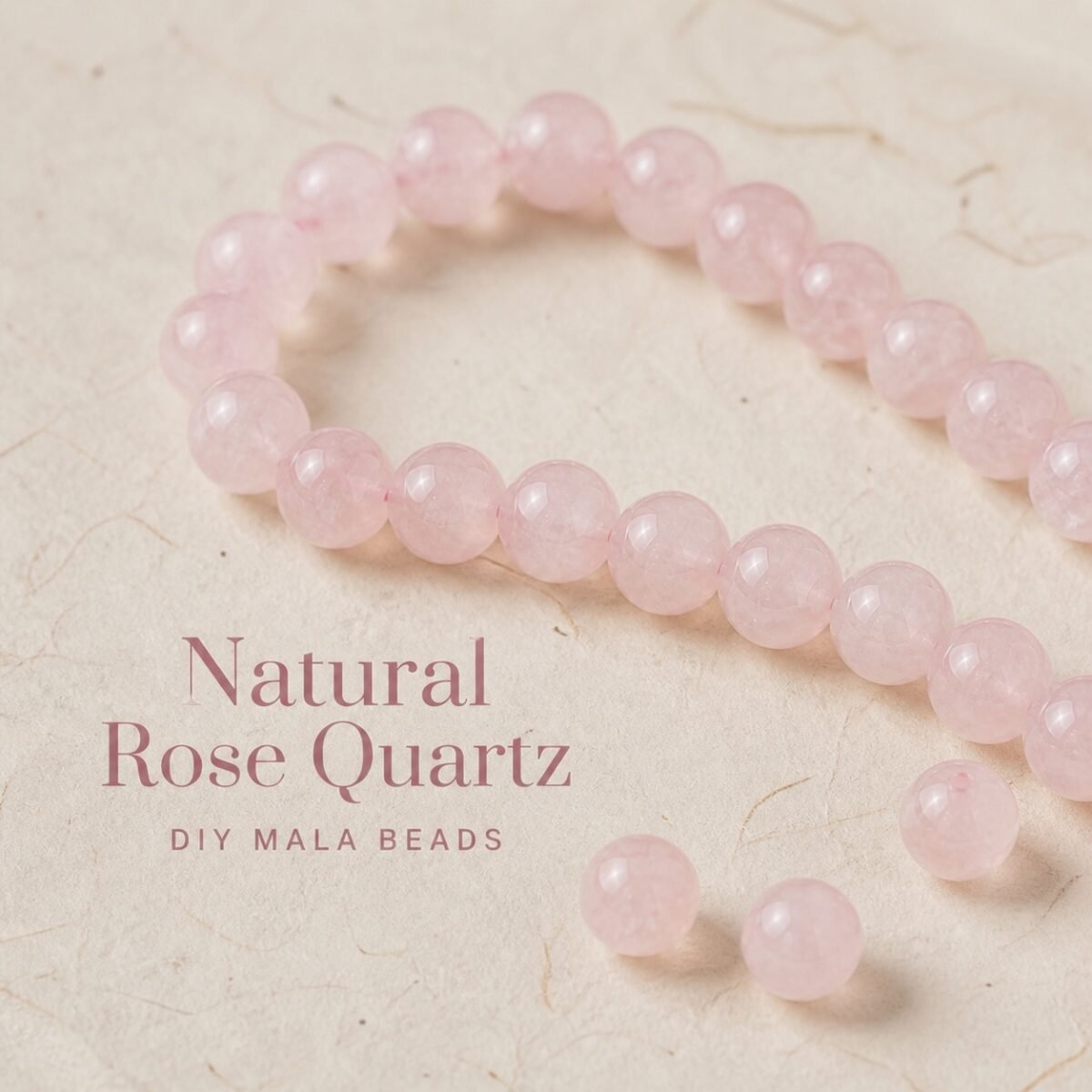 Premium Natural Rose Quartz Loose Beads for DIY Mala