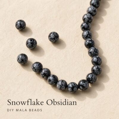 Premium Snowflake Obsidian Loose Beads for DIY Mala