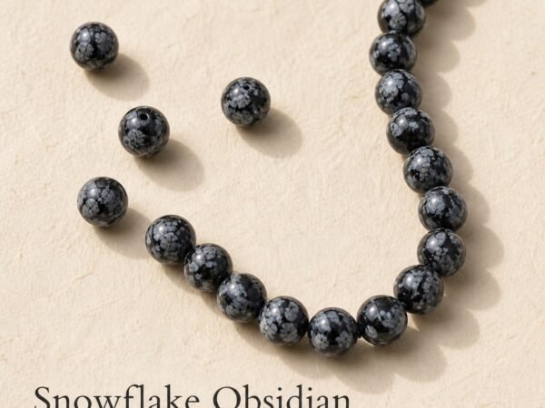 Premium Snowflake Obsidian Loose Beads for DIY Mala