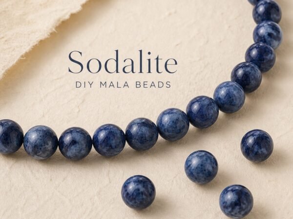Premium Sodalite Loose Beads for DIY Mala