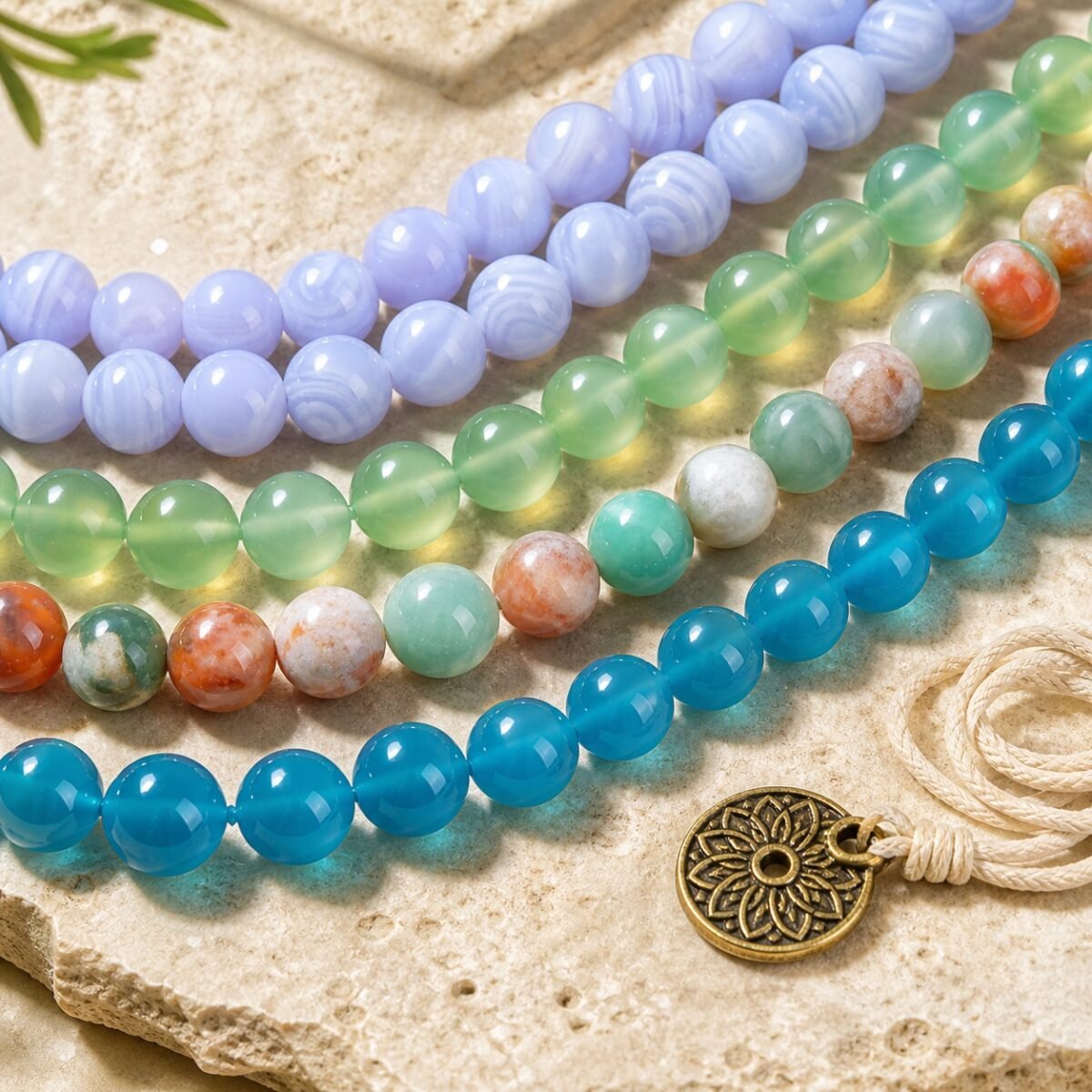 Premium Synthetic & Color-Enhanced Agate Beads for DIY Mala