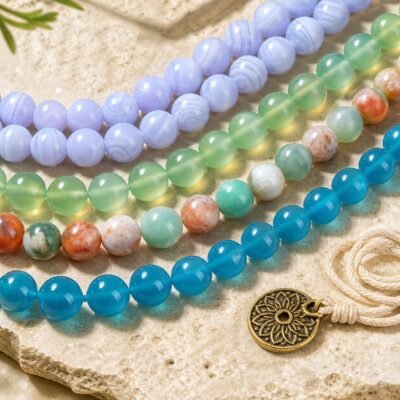 Premium Synthetic & Color-Enhanced Agate Beads for DIY Mala