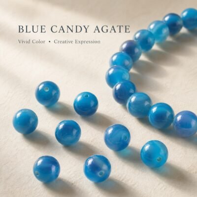 Premium Synthetic & Color-Enhanced Agate Beads for DIY Mala