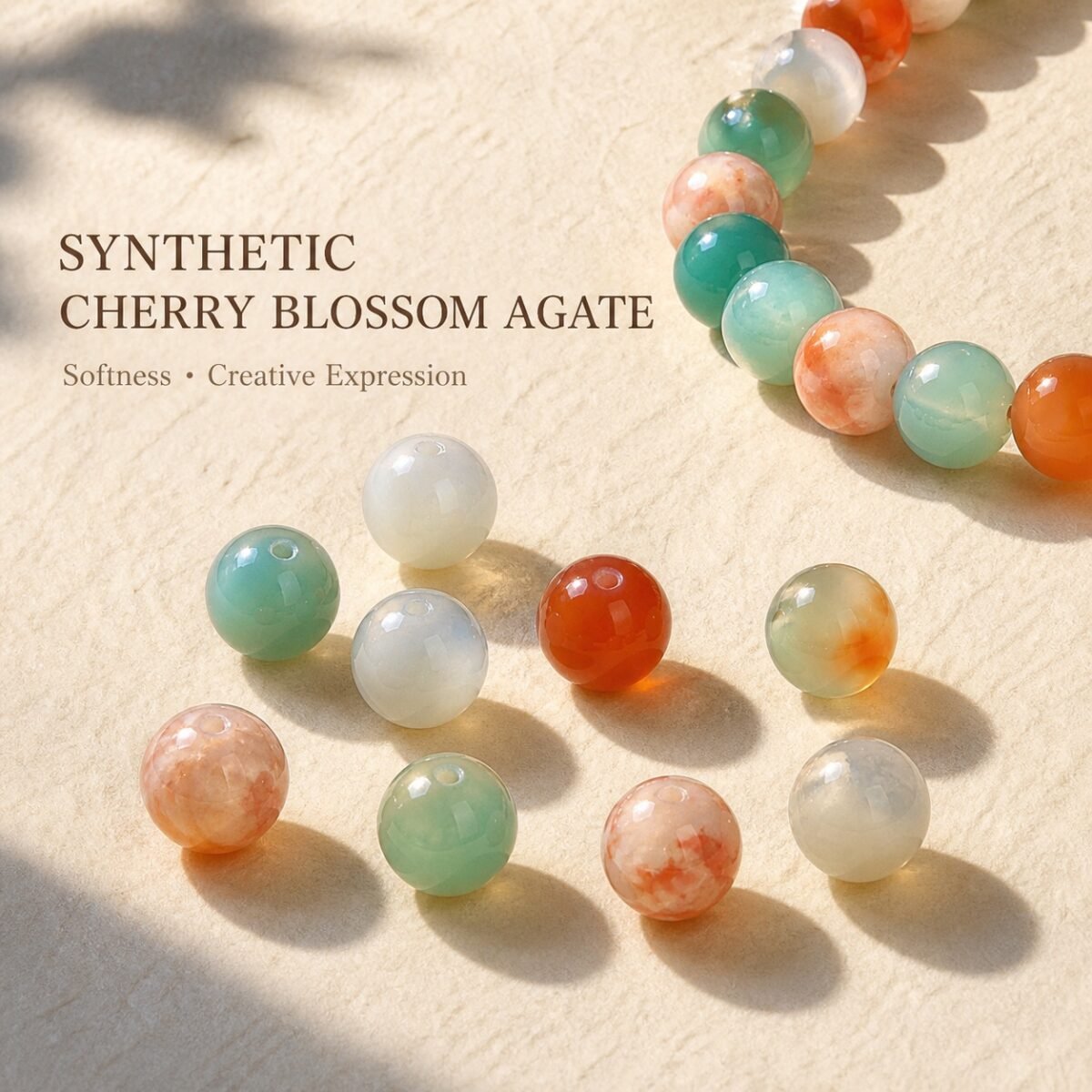 Premium Synthetic & Color-Enhanced Agate Beads for DIY Mala