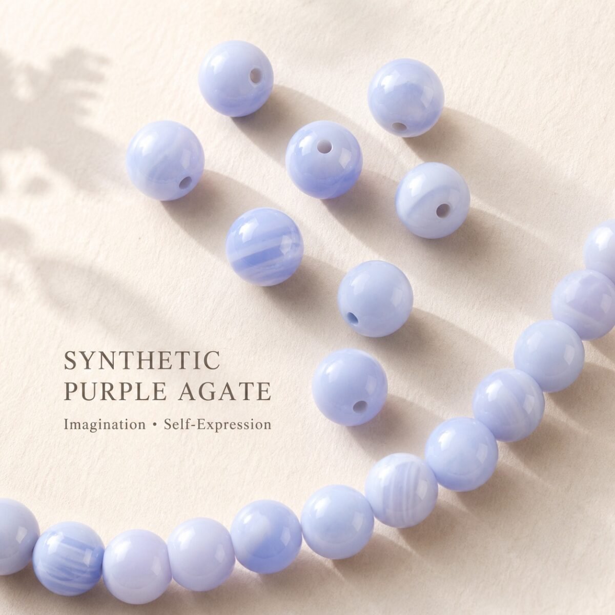 Premium Synthetic & Color-Enhanced Agate Beads for DIY Mala