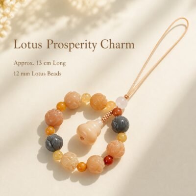 Prosperity Lotus Moss Agate Pendant