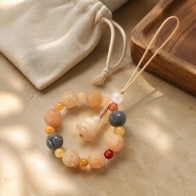 Prosperity Lotus Moss Agate Pendant