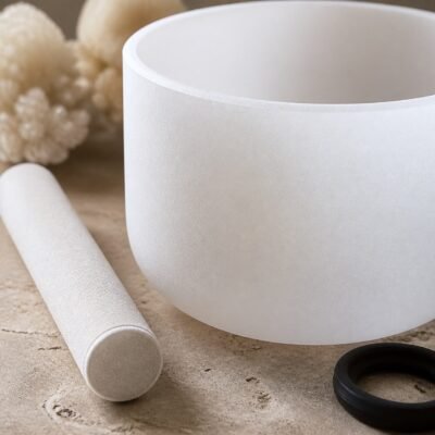 Pure Resonance Frosted Quartz Crystal Singing Bowl