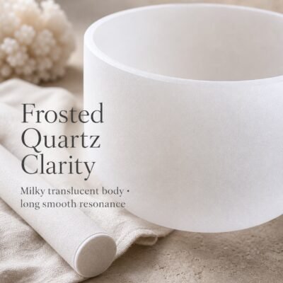 Pure Resonance Frosted Quartz Crystal Singing Bowl