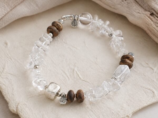 Quiet Breath Clear Quartz & Agarwood Bracelet