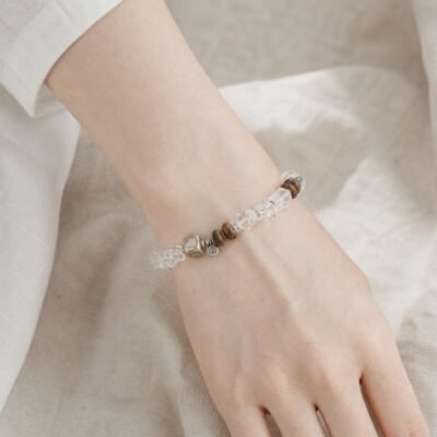 Quiet Breath Clear Quartz & Agarwood Bracelet