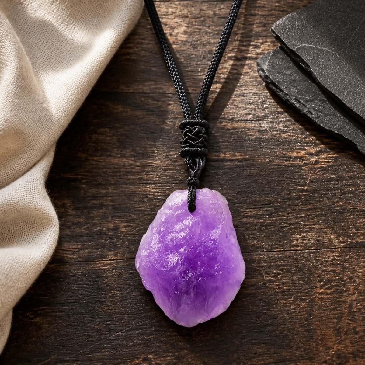 raw-crystal-talisman-pendant-collection-03-amethyst Amethyst raw crystal pendant with adjustable black braided cord