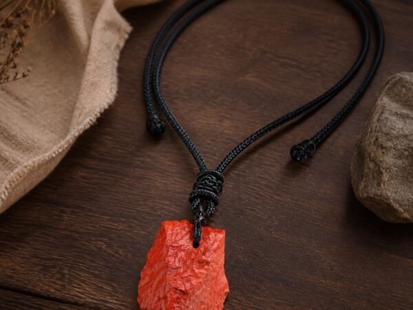 raw-crystal-talisman-pendant-collection-10-red-jasper Red jasper raw crystal pendant on adjustable black braided cord