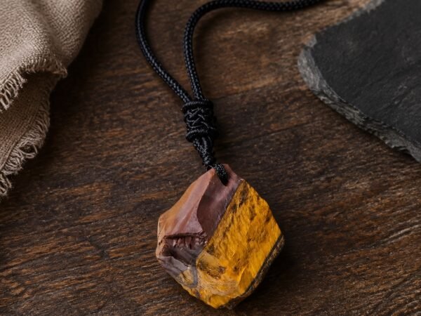 raw-crystal-talisman-pendant-collection-11-tiger-eye Tiger eye raw crystal pendant on adjustable black braided cord