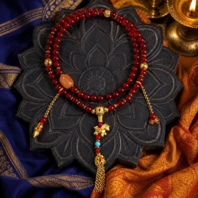 red-agate-fortune-charm-mala-main Red Agate Fortune Charm Mala