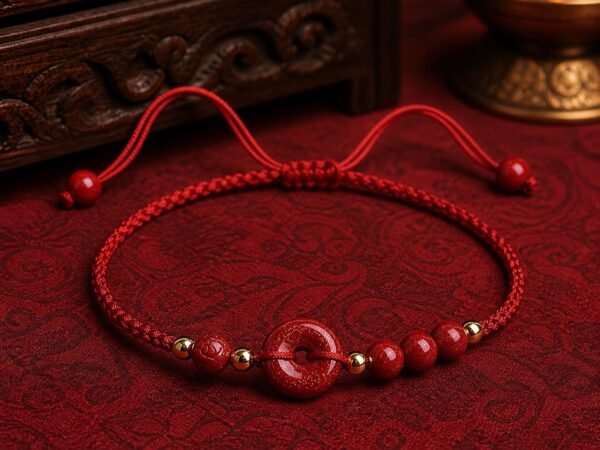 Red Cinnabar Peace Knot Bracelet