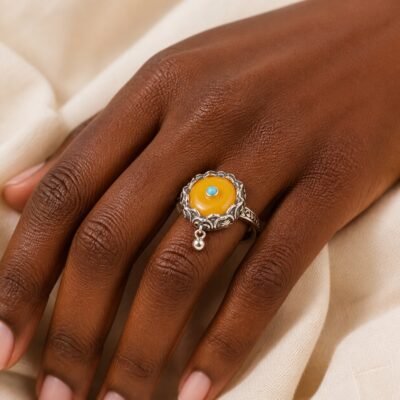 Rotating Prayer Wheel Protection Ring