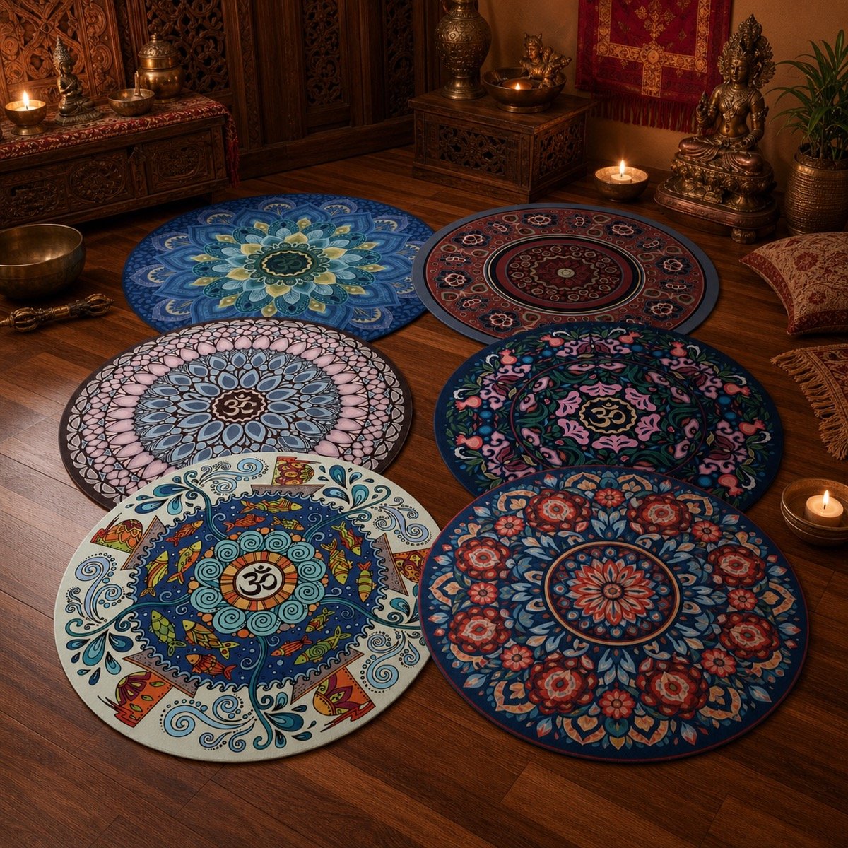Round Mandala Meditation Mat