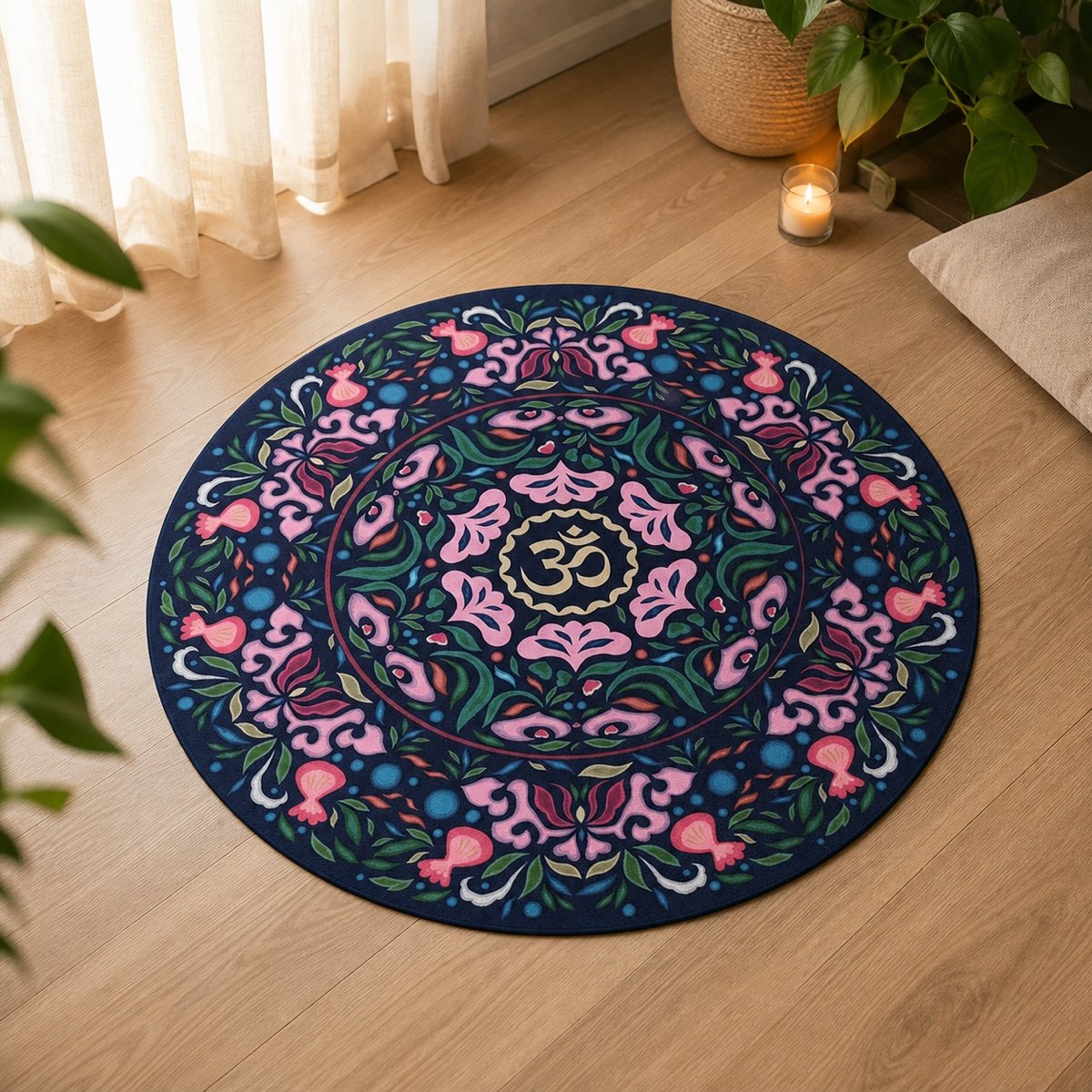 Round Mandala Meditation Mat