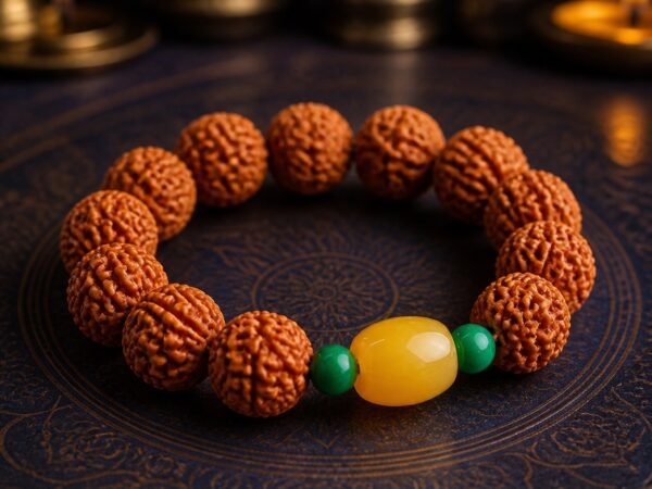 rudraksha-intention-bracelet-golden-harmony Himalayan Sacred Intention Bracelet