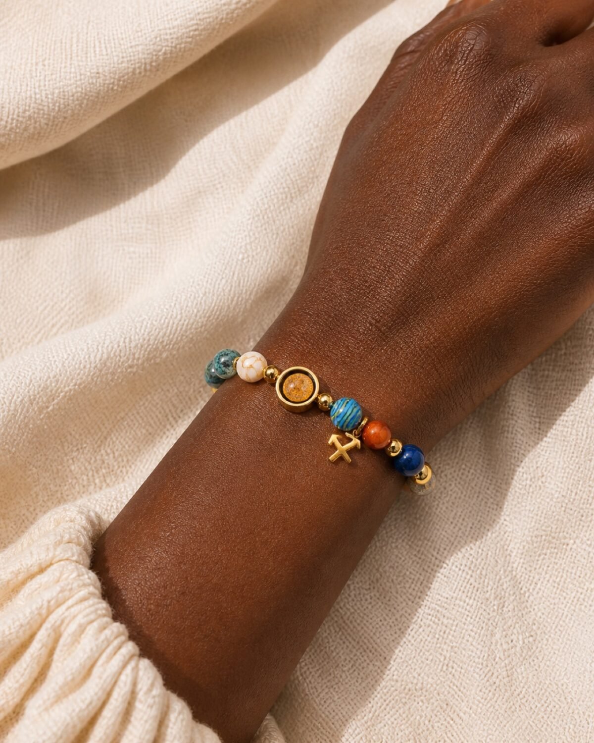 Sagittarius Blue Horizon Zodiac Stone Bracelet