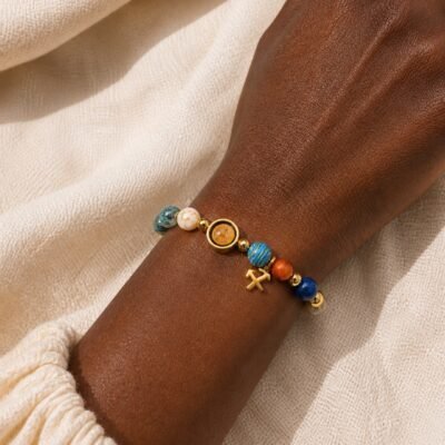 Sagittarius Blue Horizon Zodiac Stone Bracelet