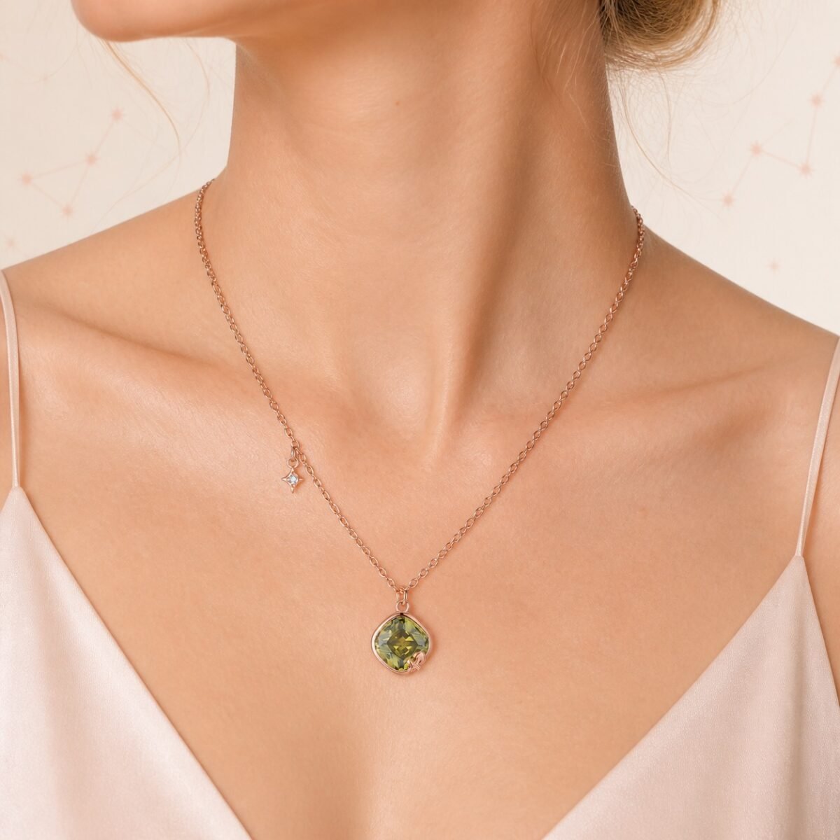 Sagittarius Rose Gold Crystal Zodiac Necklace