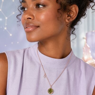 Sagittarius Rose Gold Crystal Zodiac Necklace