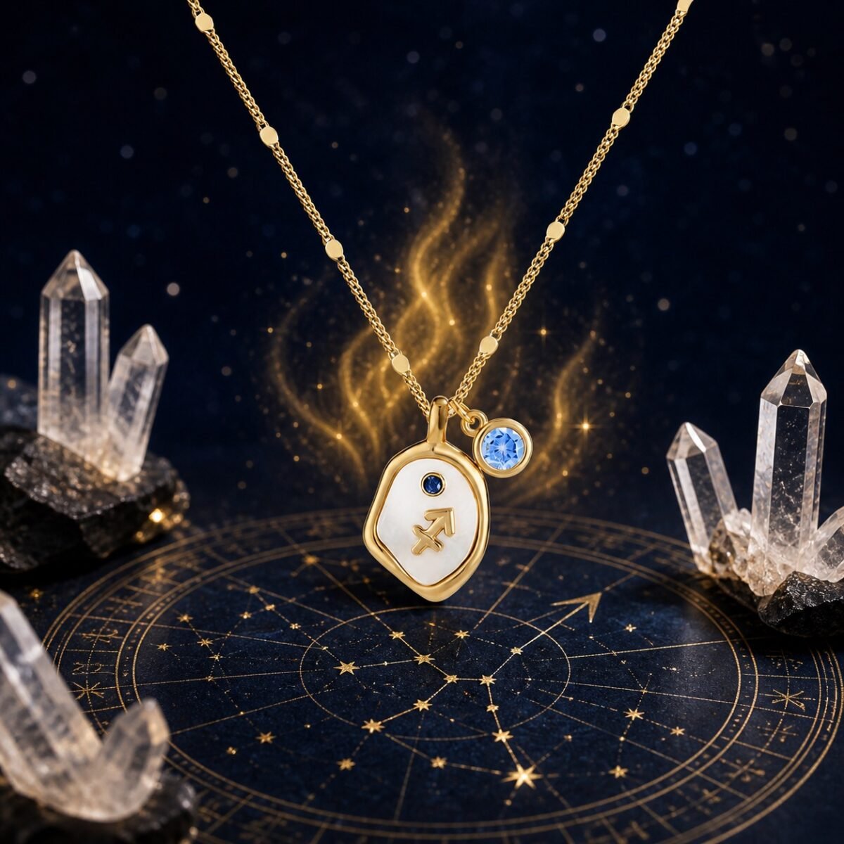 sagittarius-pearlescent-zodiac-birthstone-necklace-04-zodiac-totem Sagittarius Pearlescent Zodiac Birthstone Necklace