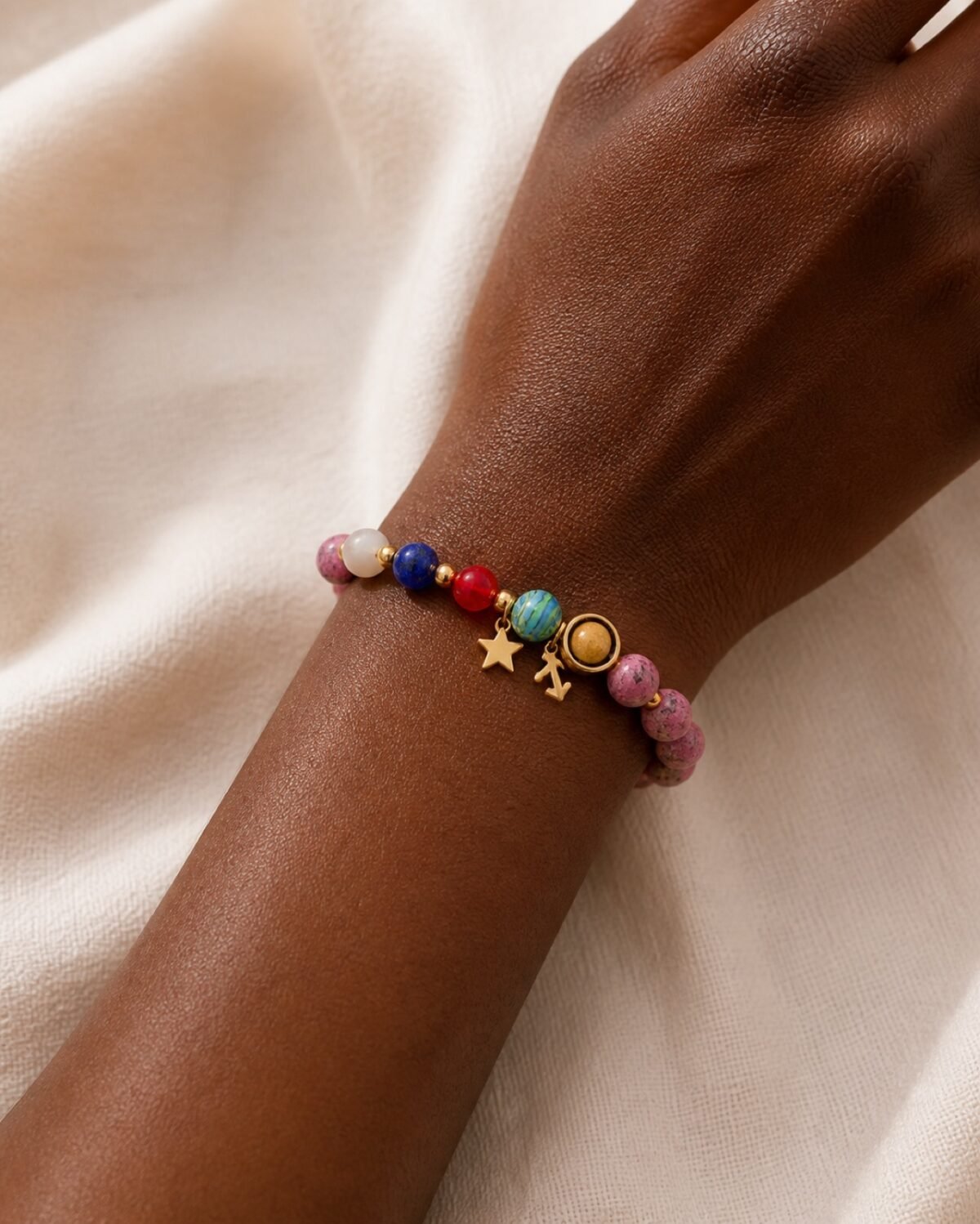 sagittarius-pink-black-skin Sagittarius Rose Zodiac Totem Bracelet