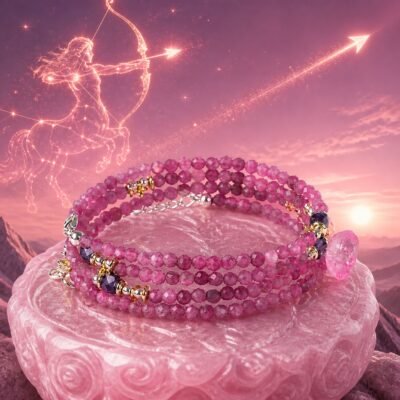 Sagittarius Elemental Zodiac Crystal Wrap Bracelet