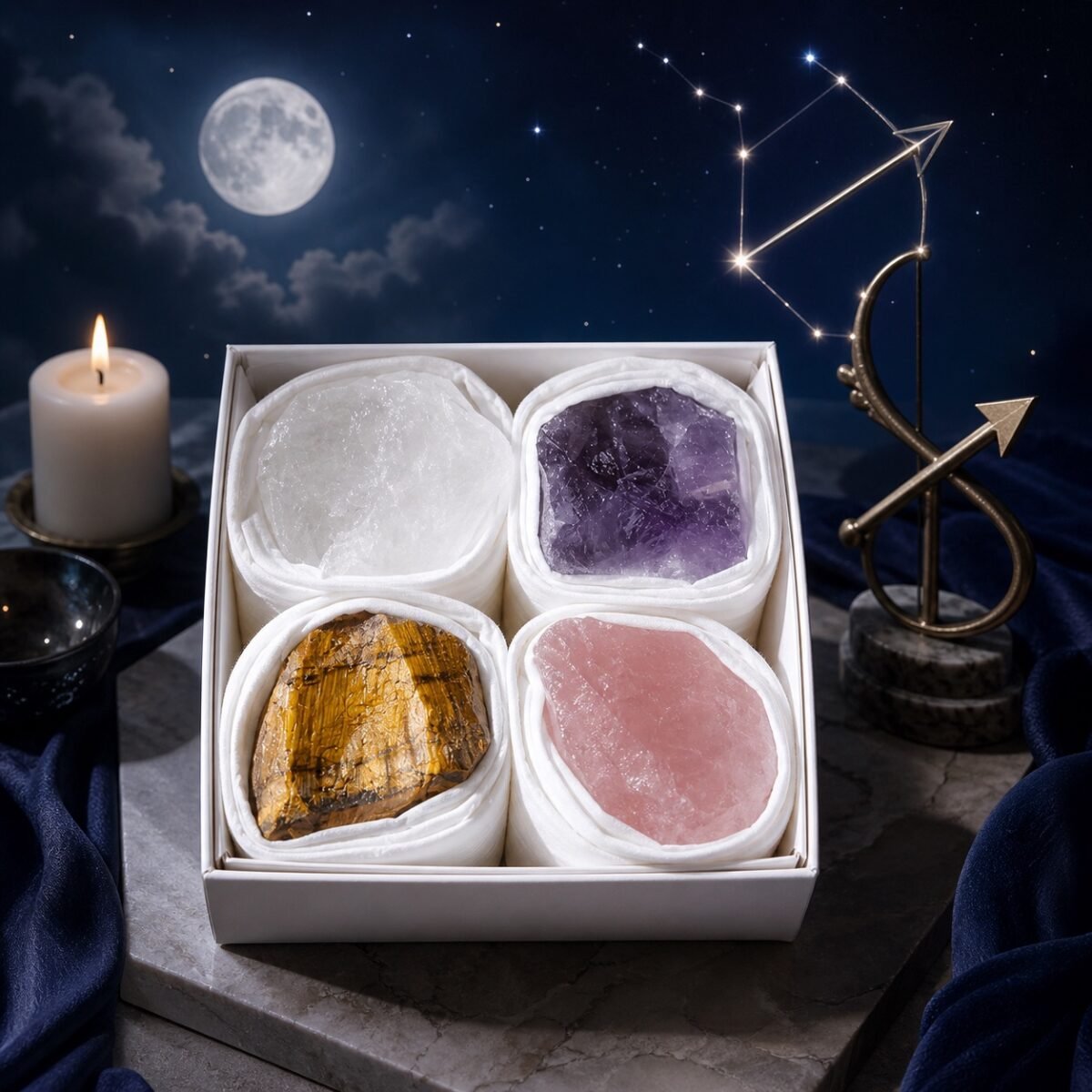 Sagittarius Four Raw Crystal Gift Set