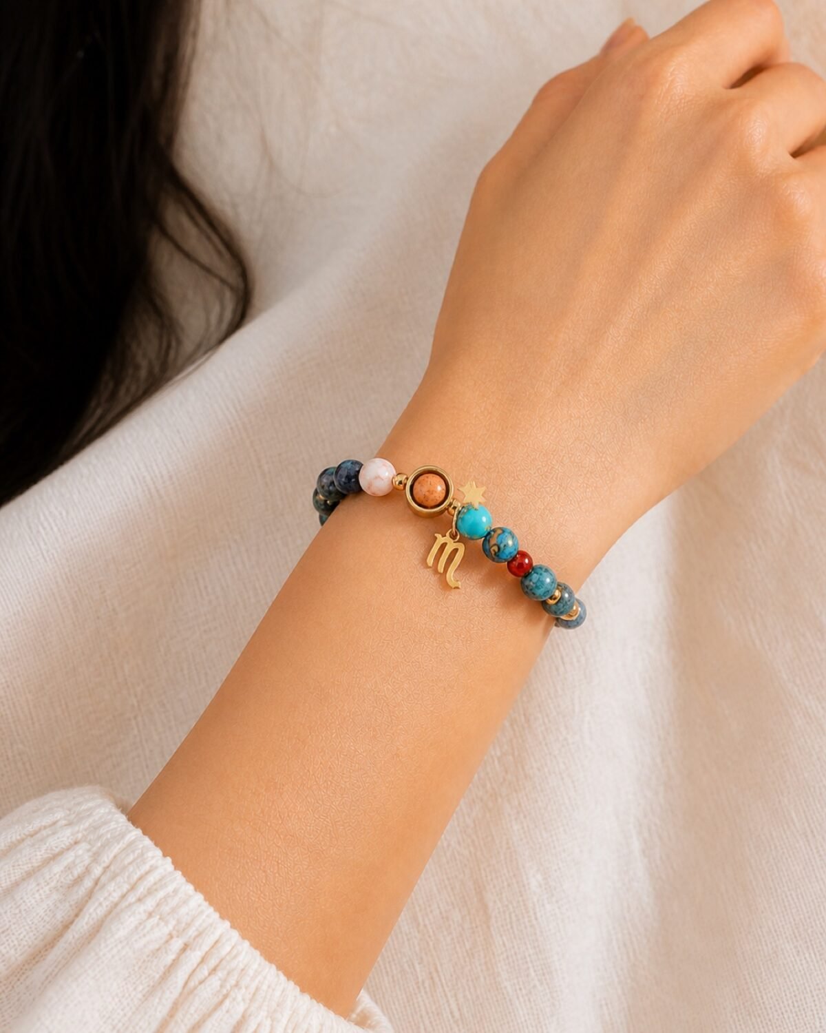 Scorpio Blue Horizon Zodiac Stone Bracelet