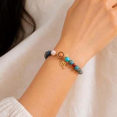 Scorpio Blue Horizon Zodiac Stone Bracelet