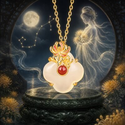 Scorpio Eastern Zodiac Guardian Flower Goddess Necklace – Chrysanthemum
