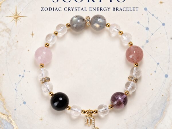 Scorpio Shadow & Gold Zodiac Crystal Bracelet