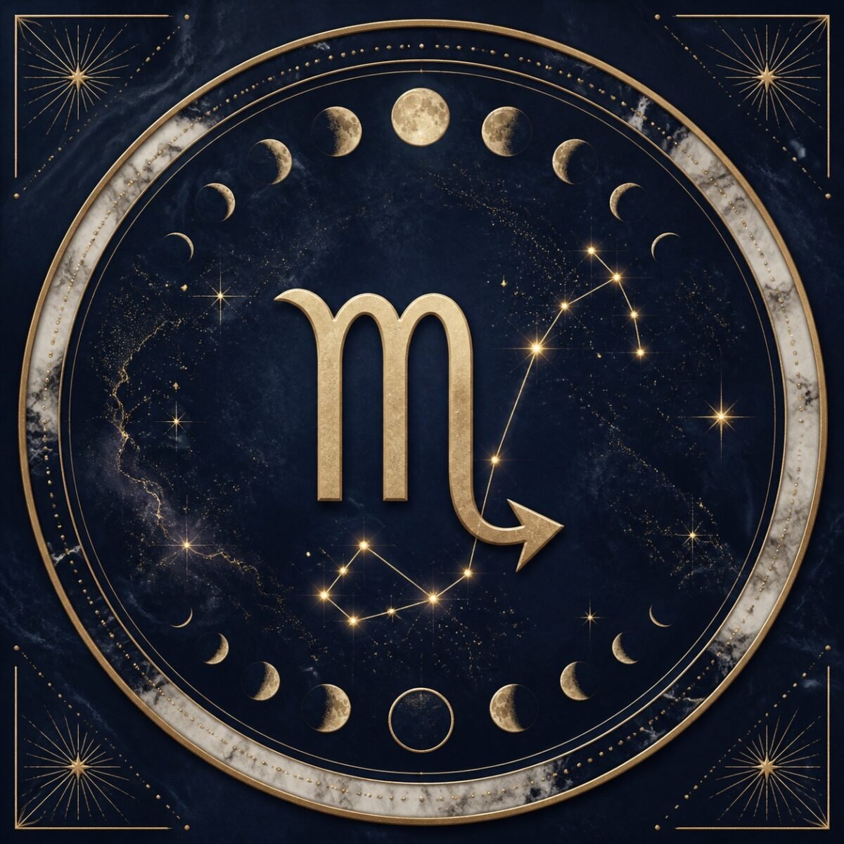 Scorpio Shadow & Gold Zodiac Crystal Bracelet