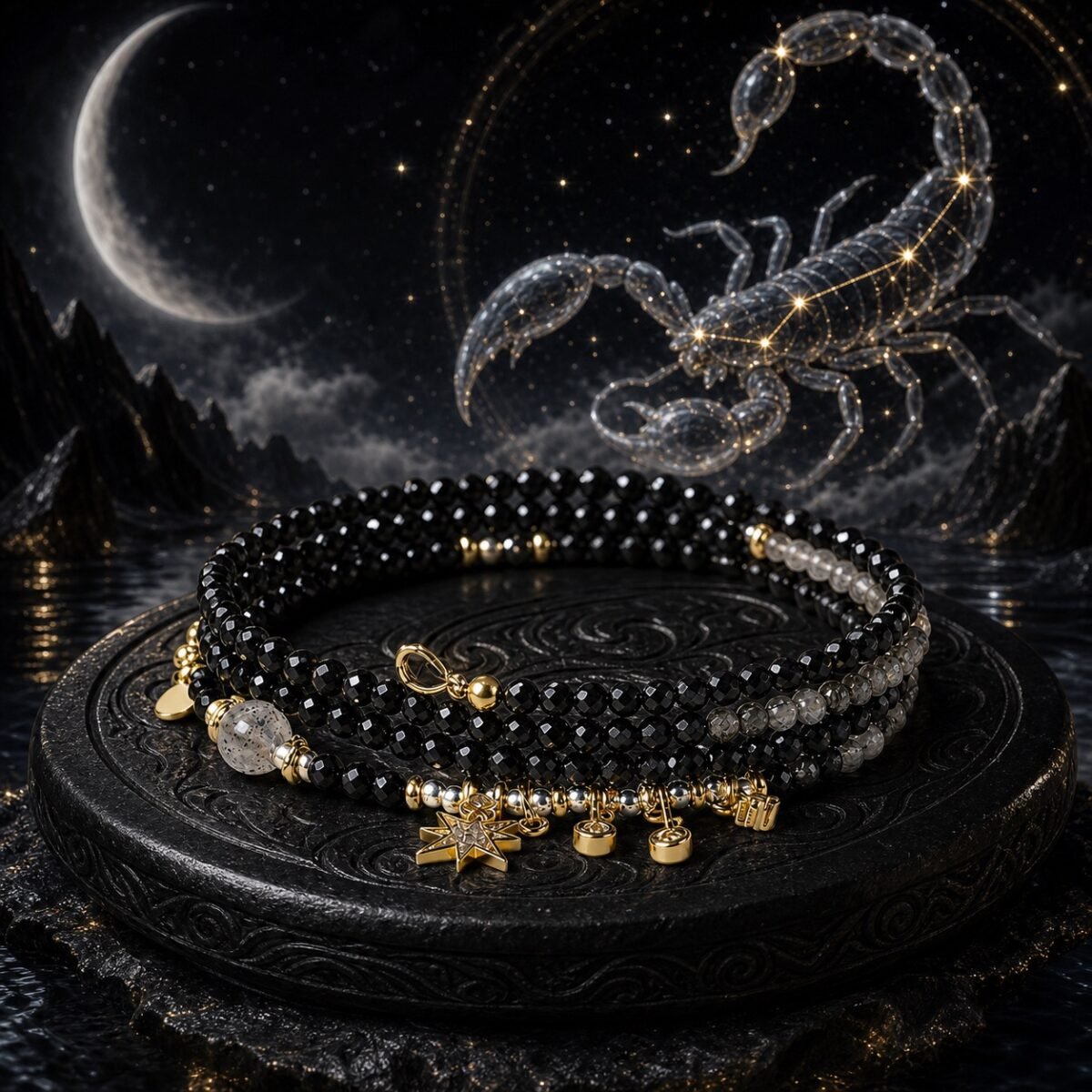 Scorpio Elemental Zodiac Crystal Wrap Bracelet