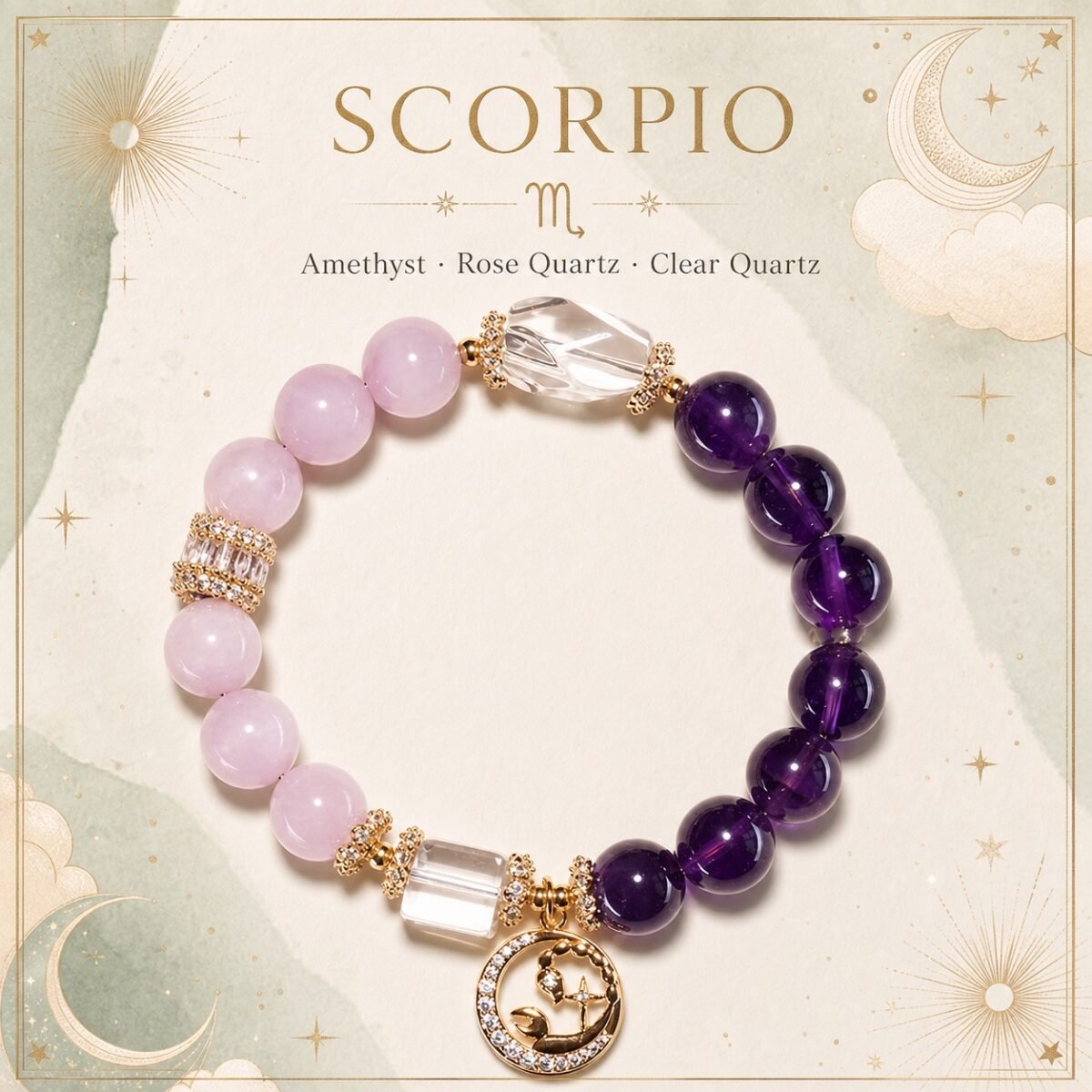 Scorpio Zodiac Crystal Talisman Bracelet