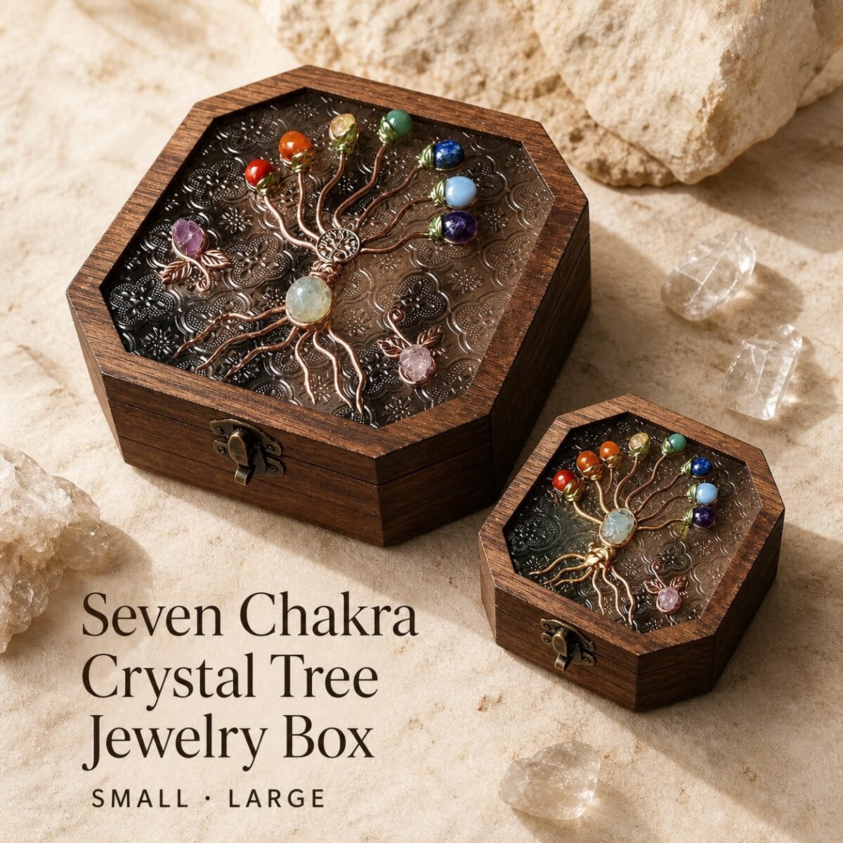 Seven Chakra Crystal Tree Jewelry Box