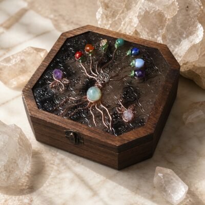 Seven Chakra Crystal Tree Jewelry Box