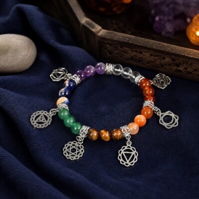 Seven Chakra Symbol Charm Bracelet