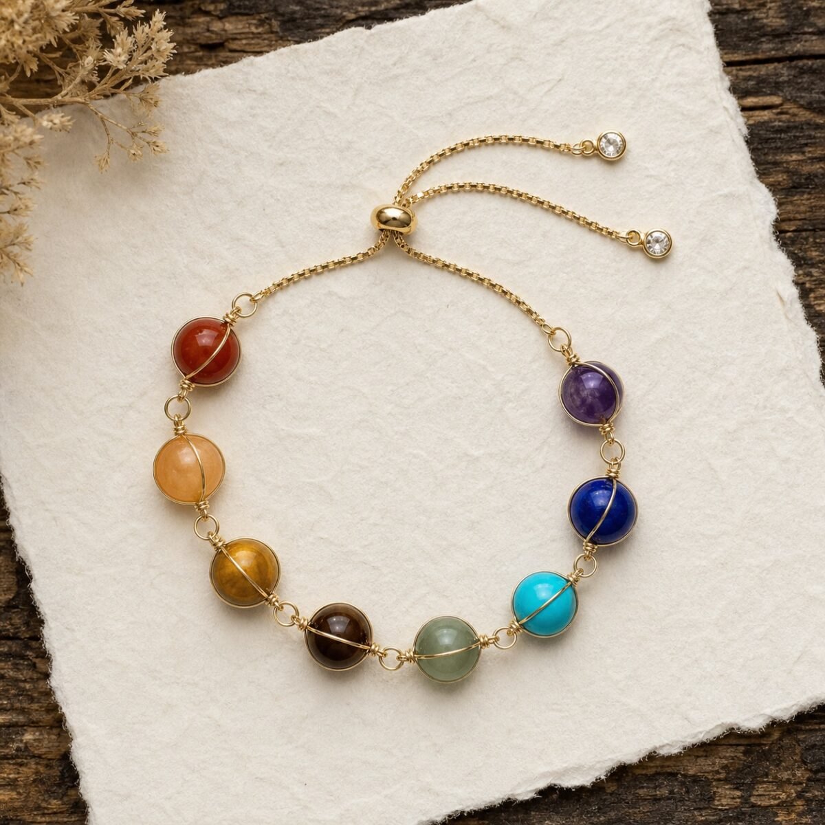 seven-colour-chakra-intention-bracelet-03-flatlay Seven Colour Chakra Intention Bracelet