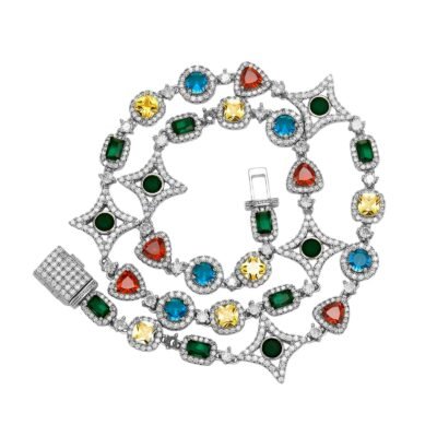 Silver Celestial Gem Tennis Chain