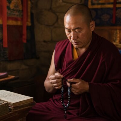 silver-sheen-obsidian-108-bead-mala-monk-devotional Silver Sheen Obsidian 108-Bead Mala