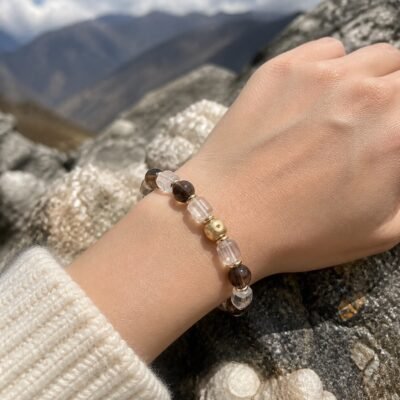 Smoky Quartz Clear Balance Bracelet